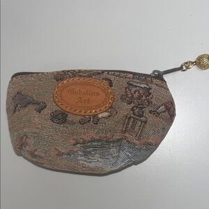 Gobelins Art Tapestry Mini Bag - Brown leather stamped patch